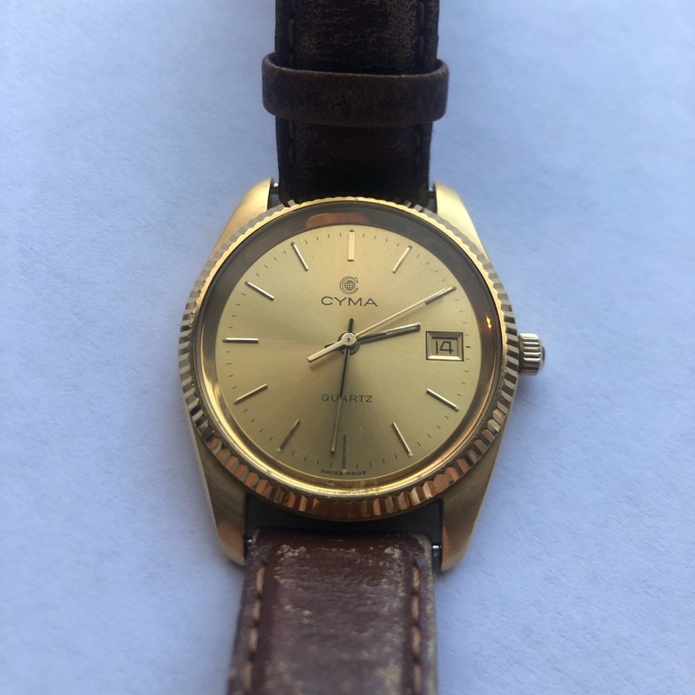 Cyma, Rare, woman’s Gold Tone Quartz Watch Swiss